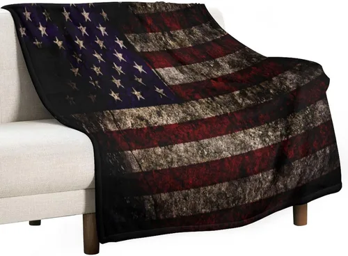 Miniatura 40 de Manta de bandera estadounidense con águila calva, decoración patriótica, forro polar esponjoso, grueso, tamaño grande, suave para sofá, silla, cama