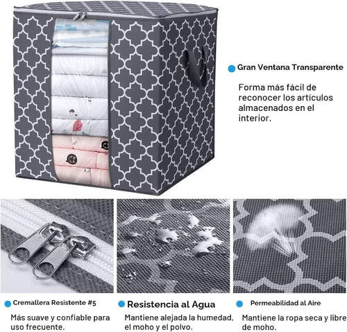 Miniatura 3 de WISELIFE Bolsas de Almacenamiento [3 Unidades/100L] Contenedores Grandes de Organización y Almacenamiento de Mantas y Ropa para Edredones, Ropa