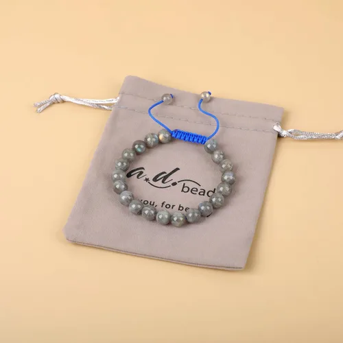 Miniatura 116 de AD Beads Pulseras de piedras preciosas unisex de 0.315 pulgadas (0.315 in), macramé curativo ajustable de 7 a 9 pulgadas Usa esta pulsera