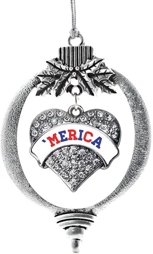Miniatura 61 de Inspired Silver Adornos festivos de dije de corazón pave de plata con circonitas cúbicas