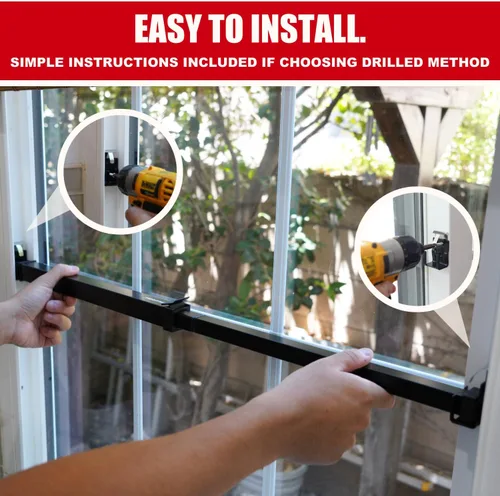 Miniatura 5 de SecurityMan Barra de seguridad para ventana, fácil de instalar para ventanas horizontales/verticales, barra de bloqueo de ventana ajustable