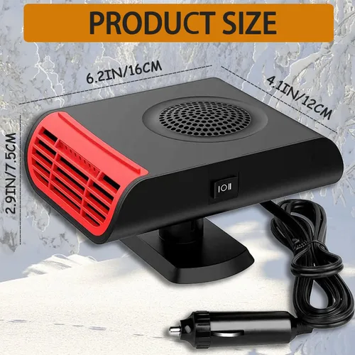 Miniatura 2 de Calentador y descongelador de 12 V - Calentador de coche portátil de 150 W que se conecta al encendedor de cigarrillos, doble función