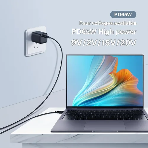 Miniatura 3 de GINTOOYUN Cable de carga USB C a DC5521 de 65 W PD USB tipo C de entrada a CC 0.217 x 0.083 in, cable de carga de alimentación de salida, para 15v