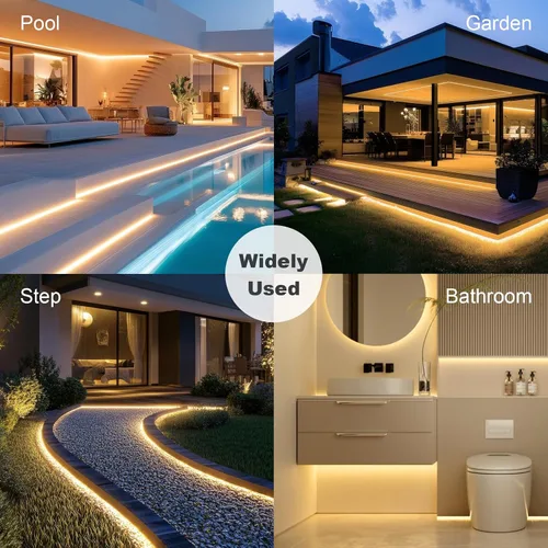 Miniatura 7 de Tira LED COB de 20 pies para exteriores IP67, impermeable, 6500 K de luz fría DC24V, tiras de cuerda LED flexibles con control remoto y aplicación