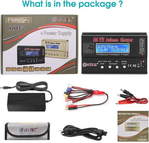 Miniatura 7 de LiPo Battery Charger RC Car Balance Charger, 1S-6S Digital Discharger Battery Pack Charger 80W 6A for Li-ion Life NiCd NiMH LiHV PB Smart