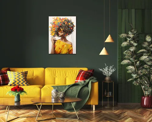 Miniatura 195 de Arte de pared afroamericano, decoración de rey y reina bailarín negro para sala de estar, arte de pareja de amor negro para dormitorio, lienzo