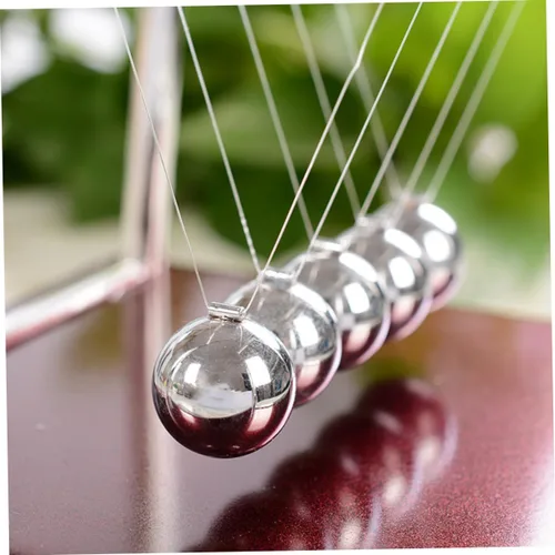 Miniatura 7 de TOYANDONA Bola grande de péndulo Newton con base cuadrada de metal con movimiento perpetuo para decoración de oficina en casa y regalo educativo