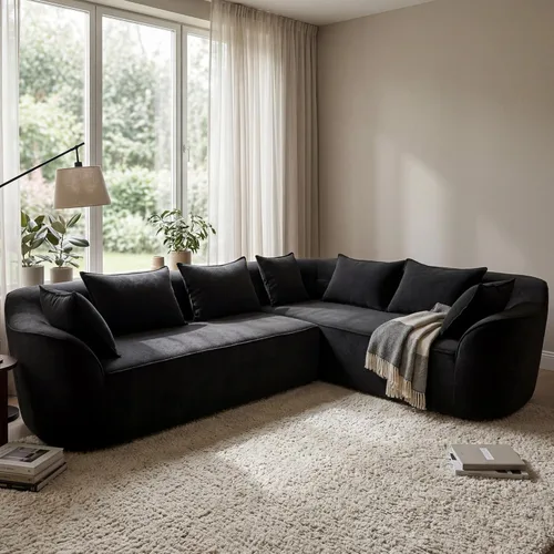Miniatura 9 de OUYESSIR Sofá modular de gran tamaño de 111 pulgadas para sala de estar, sofá moderno de felpilla de lujo de 4 plazas, asiento extra profundo, sofá