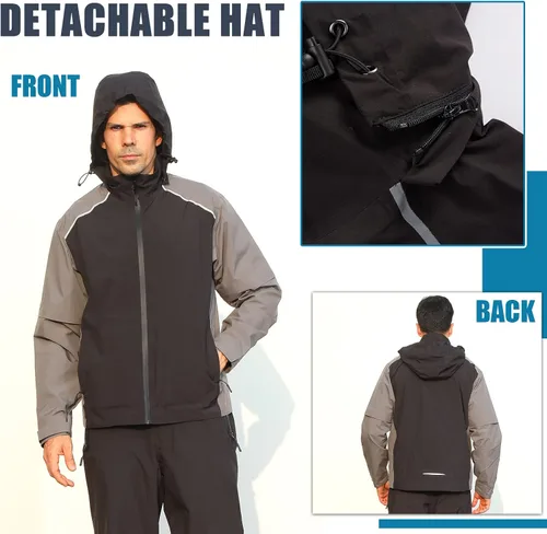 Miniatura 3 de K.E.J. Chaqueta impermeable de golf para hombre, impermeable, ligera, traje de golf para senderismo, ciclismo, correr, camping, viajes