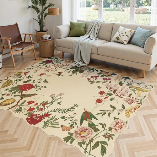 Miniatura 42 de Rugflix Alfombras de área de 8 x 10 pies para sala de estar, alfombra grande lavable, resistente a las manchas, pelo bajo, alfombra oscura moderna