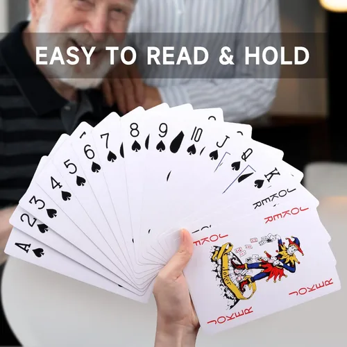 Miniatura 4 de GSE Games & Sports Expert Naipes jumbo, cartas grandes de gran tamaño, póker enorme para adultos, personas mayores, decoraciones de fiesta de casino