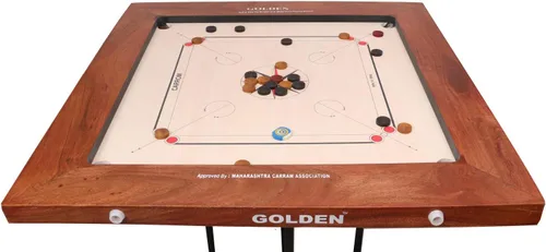 Miniatura 8 de KD Golden Carrom - Juego de mesa antiguo para interiores aprobado por la Federación Carrom de India y la Asociación Maharashtra Carrom