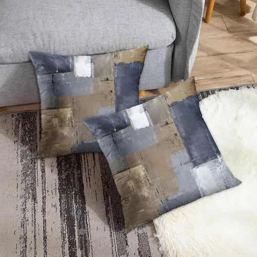 Miniatura 4 de Britimes Fundas de almohada modernas para decoración del hogar, 16 x 16 pulgadas, juego de 2 fundas de almohada decorativas, fundas de almohada