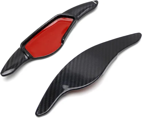 Miniatura 8 de iJDMTOY Extensiones grandes de paleta de fibra de carbono genuina negra de alto brillo compatibles con Toyota 2020 en adelante A90 Supra GR Negro