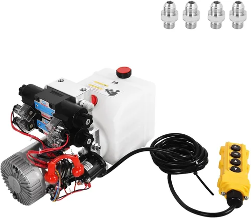 Miniatura 8 de Doppy Unidad de potencia hidráulica de 4 cuartos de galón, bomba de remolque de descarga de efecto único, bomba hidráulica, depósito de metal, 3200
