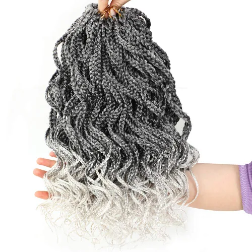Miniatura 14 de Trenzas de caja Goddess de 150 hebras, cabello rizado de 8 pulgadas, trenzas de ganchillo pretrenzadas, trenzas de ganchillo pretrenzadas, trenzas