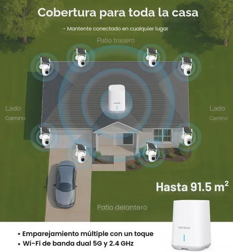 Miniatura 3 de Cámaras de seguridad 4K inalámbricas para exteriores, sin suscripción, sistema de cámara de seguridad para el hogar alimentado por energía solar