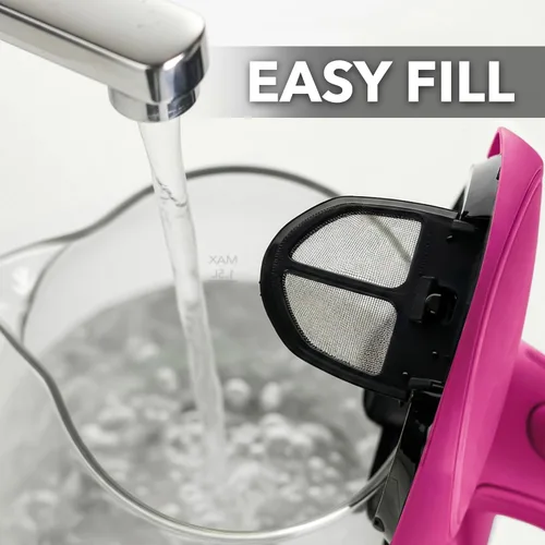 Miniatura 5 de OVENTE Hervidor Eléctrico, 1.5L de Vidrio de Borosilicato para Encimera, Calentador y Hervidor de Agua para Café o Té, Libre de BPA, Apagado Rosa
