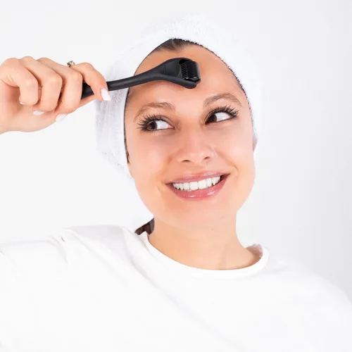 Miniatura 5 de Derma Roller para cuerpo, cabello y esculpdo, 540 microagujas de titanio para microagujas dérmicas, rodillo de microagujas para hombres y mujeres