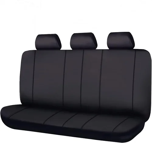 Miniatura 6 de Flying Banner Fundas para asiento trasero de coche, protectores de asiento de coche, con división 40/60 50/50 60/40 (negro y azul, valor)