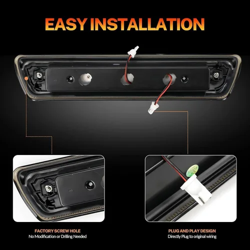 Miniatura 7 de AUTOXBERT Luz de Freno Tercera para Ford F150 2009 2010 2011 2012 2013 2014 2009-2014 Luz de Freno LED de Montaje Alto Impermeable de Tercera Luz