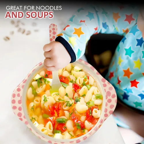 Miniatura 9 de shopwithgreen - Juego de 7 piezas de bambú para niños - Vajilla para niños - Plato, tazón, taza, cuchara, tenedor, vajilla para comida, vajilla