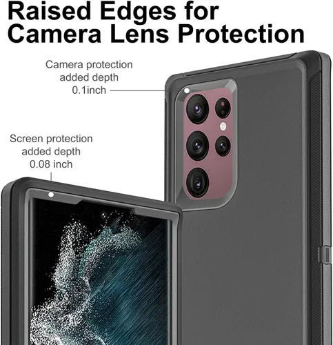 Miniatura 3 de Funda para Samsung Galaxy S22 Ultra con protector de pantalla de TPU flexible autorreparable [2 unidades], 3 en 1, carcasa de cuerpo completo a