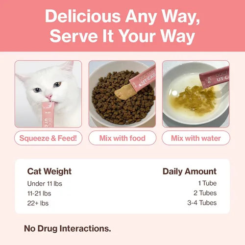 Miniatura 10 de Doctor By UT Care Cat - Suplemento urinario de apoyo renal para UTI de gatos, tratamiento con arándano para la salud renal de gatos con Pacran