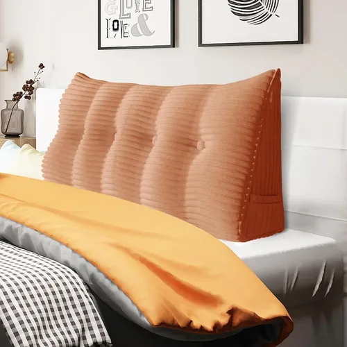 Miniatura 11 de Almohada de cuña gruesa de 14 libras tamaño King para cabecero, posicionador de cuerpo, almohada de lectura triangular para sentarse en la cama