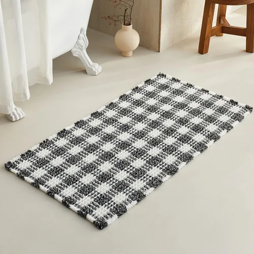 Miniatura 139 de TYUU Tapete de baño estilo gofre, tapete de baño bohemio, antideslizante, lavable, súper absorbente, de secado rápido, bonito tapete de baño