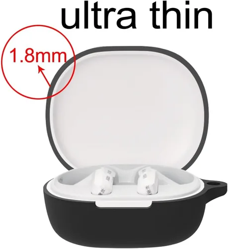 Miniatura 4 de Compatible con redmi Buds 4 Lite - Funda protectora a prueba de golpes, compatible con carga inalámbrica (negro-blanco)
