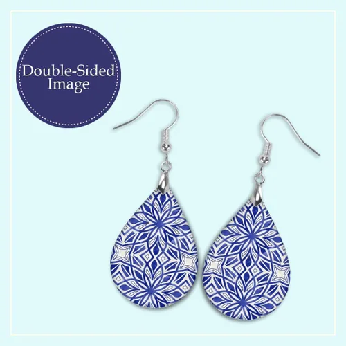 Miniatura 89 de Dangle Earrings for Women Colorful Dangling Drop Statement Jewelry Printed MDF Wood Teardrop Double Side Print Handmade by The Painted Pug