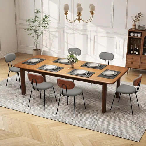 Miniatura 10 de LSSPAID Juego de 2 sillas de comedor tapizadas de tela de lino con respaldo de madera doblada de nogal, sillas de cocina modernas de mediados