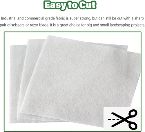 Miniatura 6 de 5oz Heavy Duty Non-Woven Geotextile Fabric for French Drain, Driveway, Soil Stabilization & Weed Control(White,1mx2m/3.3ftx6.5ft)