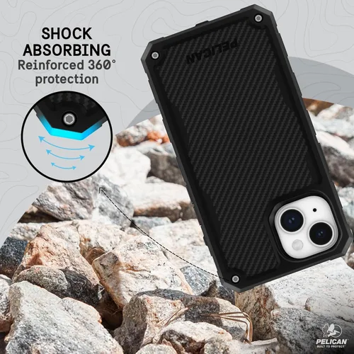Miniatura 7 de Pelican Shield Series - Funda para iPhone 13/14 de 6.1 pulgadas [compatible con MagSafe] [protección contra caídas de grado militar de 21 pies]