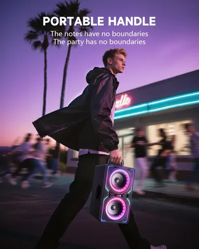 Miniatura 10 de Hotlemon Altavoz Bluetooth grande: 240 W pico potente sonido fuerte con graves profundos, tiempo de reproducción de 15 horas, carga rápida, TWS