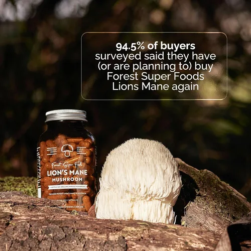Miniatura 5 de Forest Super Foods Cápsulas de hongos melena de león cultivados en Australia, concentración, memoria y apoyo nervioso, 120 cápsulas veganas