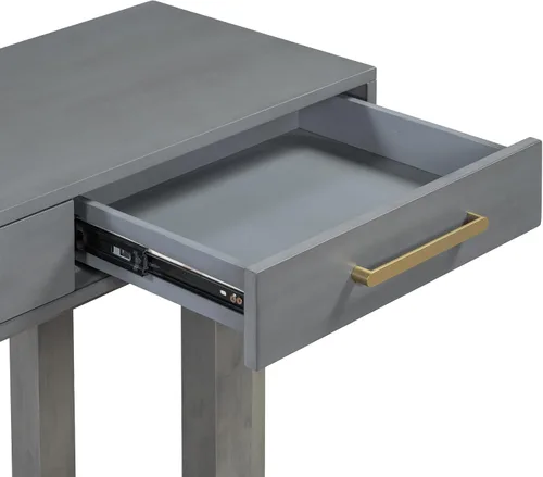 Miniatura 7 de Moderna mesa consola con 3 cajones de almacenamiento y mango de metal, elegante mesa de entrada de madera extra larga para pasillo, sala de estar