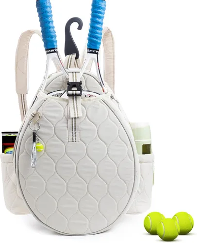 Bolsa de tenis acolchada para mujer – Mochila de tenis y bandolera | Capacidad para 2 raquetas o 3 paletas de pickleball | Bolsa ligera para raqueta