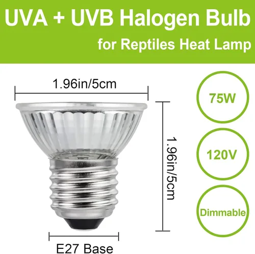 Miniatura 2 de Bombilla UVB UVA para reptiles de 75 W para reptiles y anfibios, uso para tortuga, dragón barbudo, jaulas de lagarto, bombilla de repuesto