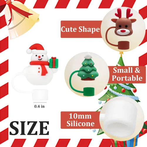 Miniatura 2 de Haundry 6 piezas cubierta de pajita para tapa de vaso Stanley de 40oz/30oz, tapa de pajita reutilizable linda de fantasma para beber, accesorios