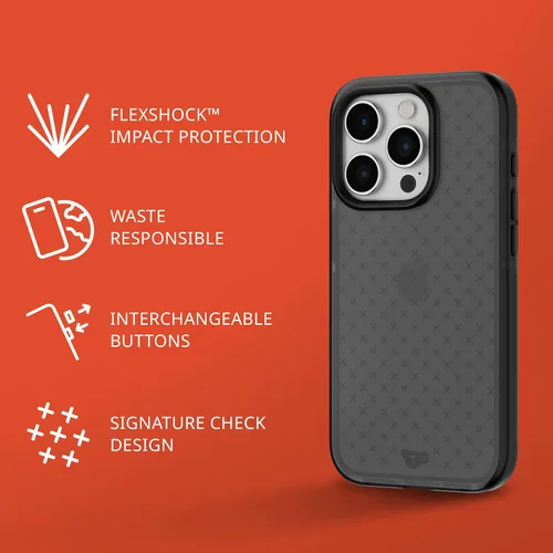 Miniatura 3 de Tech21 Evo Check - Funda para iPhone 15 Pro, protección contra impactos, color ahumado/negro