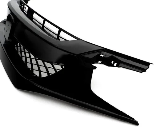 Miniatura 3 de G-PLUS Parachoques delantero capó parrilla de malla parrilla con ceja compatible con Honda Civic Sedan 2019-2020 Type-R estilo negro