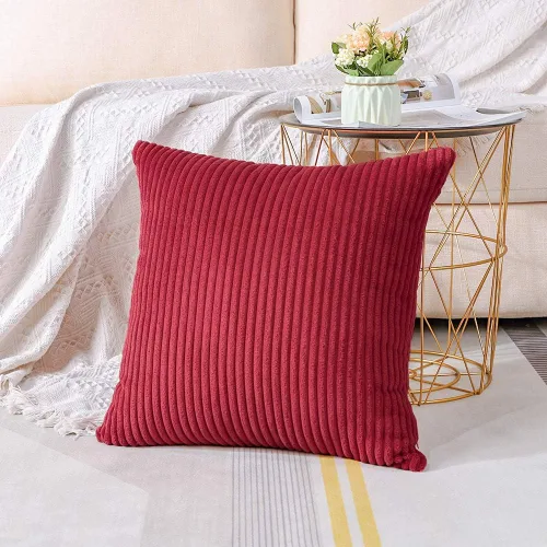 Miniatura 195 de Artscope Fundas de Almohada de Pana a Rayas Acogedoras Súper Suaves Decorativas Cuadradas Fundas de Cojín para Sofá Sillón Dormitorio Decoración