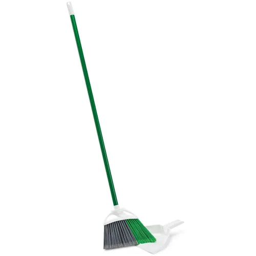 Miniatura 6 de Libman Commercial 206 - Escoba angular de precisión con bandeja para el polvo, mango de acero, 11 pulgadas de ancho, verde y blanco (paquete de 4)