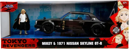 Miniatura 8 de Jada Tokyo Revengers 1:24 1971 Nissan Skyline GT-R - Coche fundido a presión y figura de Mikey de 2.75 pulgadas, juguetes para niños y adultos