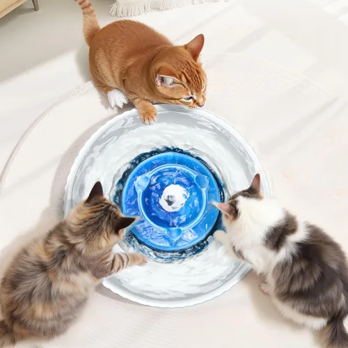 Miniatura 8 de VEVOR - Fuente de agua de cerámica para gatos, fuente de agua VEVOR de 2.1L/71 onzas, dispensador de agua de porcelana, bomba ultrasilenciosa, área
