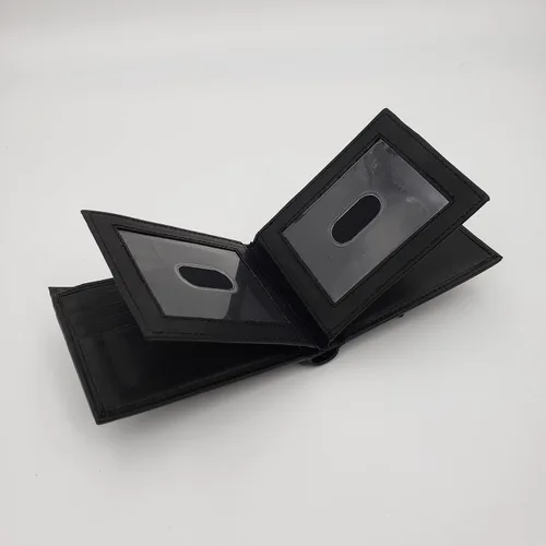 Miniatura 4 de AG Wallets - Cartera de cuero plegable con doble solapa central para hombre, con 3 ventanas de identificación, capacidad para 12 tarjetas