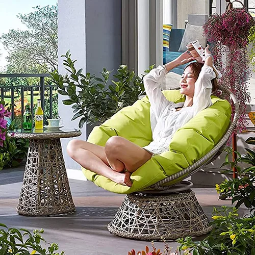 Miniatura 6 de HUHJYUGE Cojín de asiento para cesta colgante de 16 x 16 pulgadas, cojín para silla de columpio suave, cojín redondo para silla de huevo colgante