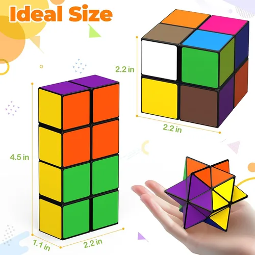 Miniatura 7 de Star Cube - Juego de cubos mágicos, cubo Yoshimoto 2 en 1 para niños y adultos, juguete para niños y niñas de 8 a 12 años